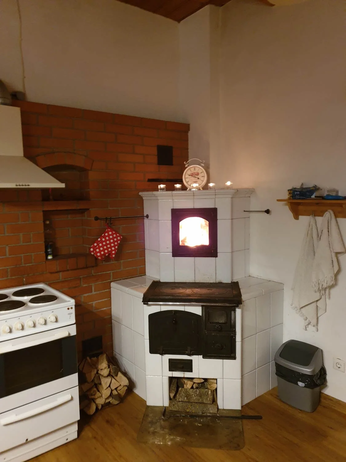 Old stove and cooker in the kitchen